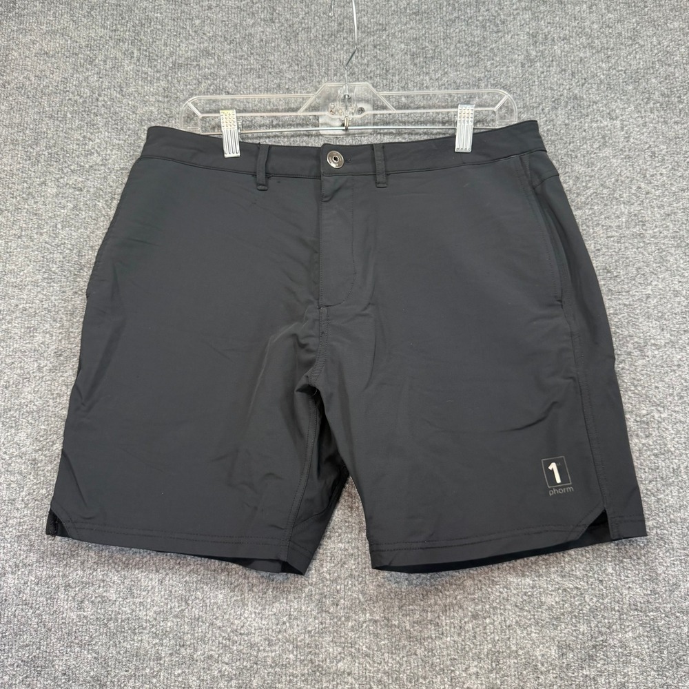 1st Phorm Performance Shorts Mens 35 Black Stretch Multi-Pocket Active Gym Wear